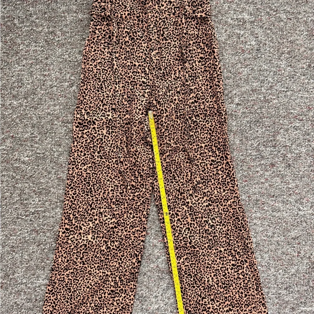 Reformation Jackie 100% Linen Leopard Print Wide-Leg Pants high waist wide leg 2